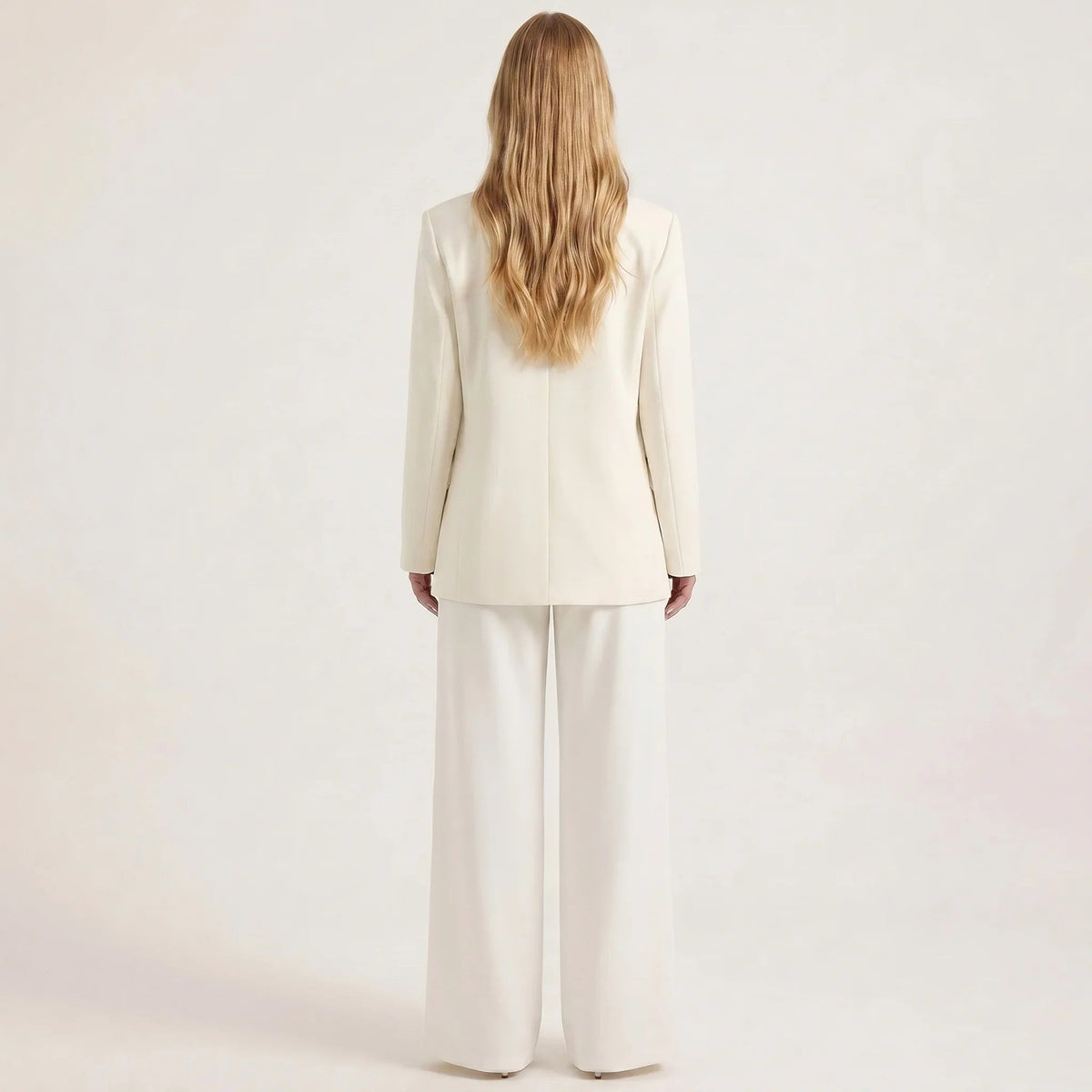 Elegant Two-Piece Blazer and Wide Leg Pants Suit Set