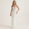 Strapless Sequin Evening Maxi Dress with Draped Waist